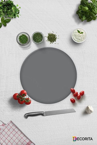Decorita Solid Color - Gray |   Glass Cutting Board - Glass Cutting Board |   Diameter 32cm