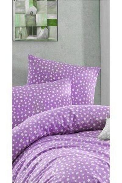üntaş طقم غطاء لحاف مزدوج بدون ملاءات 200x220 سم غطاء لحاف + 2 كيس وسادة أرجواني Ecyıl33
