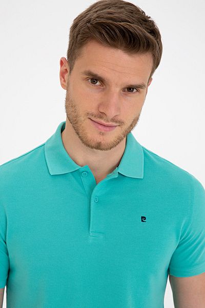 Pierre Cardin Μέντα Πράσινη Slim Fit Basic Polo T-Shirt με λαιμόκοψη