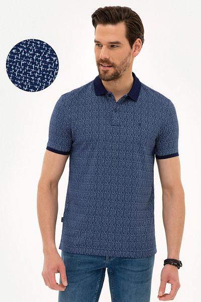 Pierre Cardin Μπλουζάκι Polo Neck Navy Blue Slim Fit
