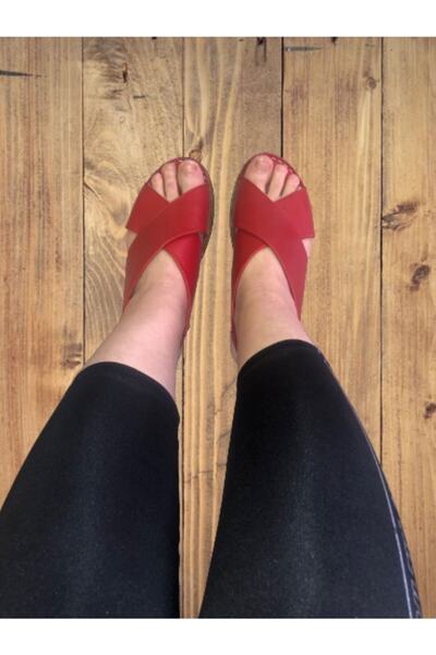 Geppetto Red Genuine Leather Soft Sole Women's Sandals