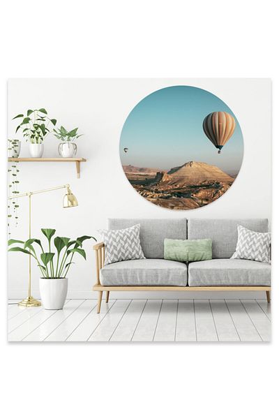 Sticker Sepetim Autocolant de perete oval boem cu balon Cappadocia