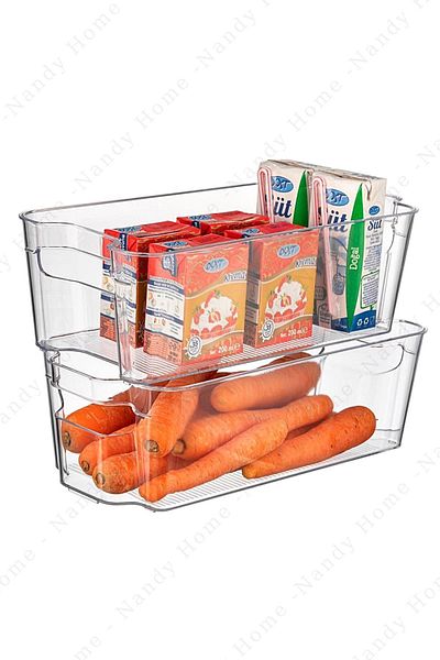 Nandy Home 3 Pieces Transparent Refrigerator and Cabinet Organizer - 320X155X100 ml