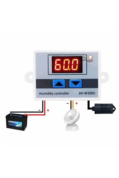 ÇINAR HOBİ 12v Nem Termostatı Xh W3005 Dijital Nem Kontrol Cihazı Nem Sensörlü
