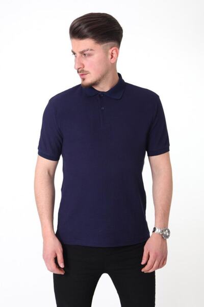 Hakem triko Men's Navy Blue Polo Neck T-Shirt