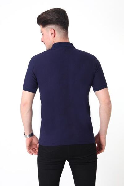 Hakem triko Men's Navy Blue Polo Neck T-Shirt