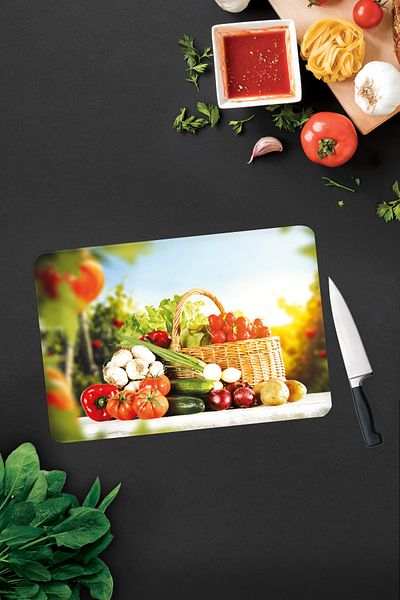 Decorita Vegetable Basket |   Glass Cutting Board - Glass Cutting Board |   30cm X 40cm