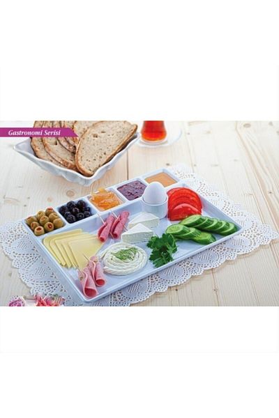 Evren Thermo Unbreakable Melamine White Compartmented Breakfast Plate 1 Piece