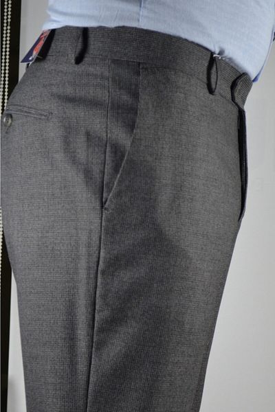 Bomonti Men's K Black Thin Patterned Flexible Fabric Trousers