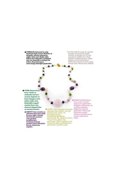 OSMANLI DOĞAL TAŞ Sertifikalı Doğal Taş Bileklik- Turmalin, Yeşim, Ametist, S...