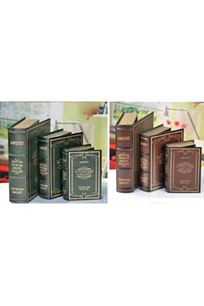 Genel Markalar 3 Lü Ahşap Gizli Kasa - Dekoratif Hediyelik Eşya - Gizli Kasa