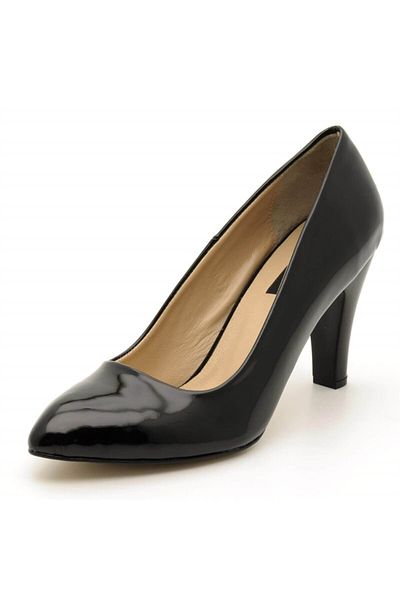 İriadam Women's Black Patent Leather Large Size Shoes