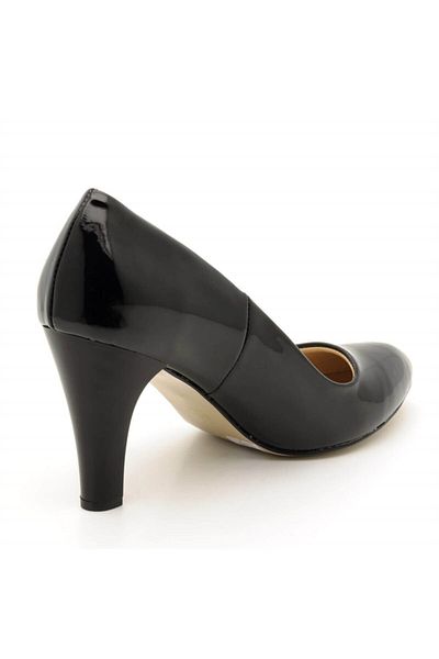 İriadam Women's Black Patent Leather Large Size Shoes