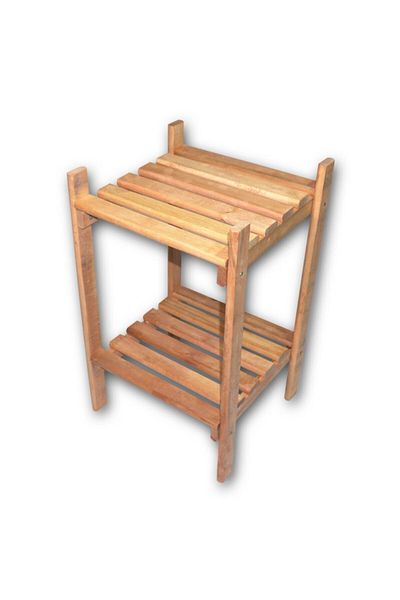 apak Brown Wooden Decorative 2-Tier Wooden Shelf Bookshelf Multi-Purpose Cabinets and Shelves