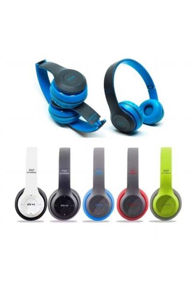 Zer Bilişim Mavi Kafa Üstü Bluetooth Kulaklık P47
