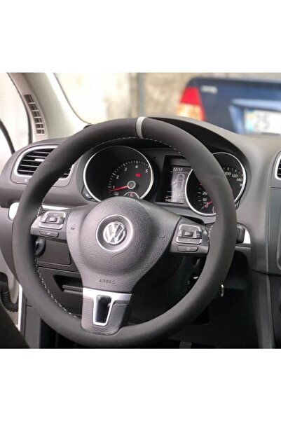 M&R OTO KILIF AKSESUAR Uyumlu Volkswagen Golf Gri Yüzüklü Nubuk Alcantara Der...