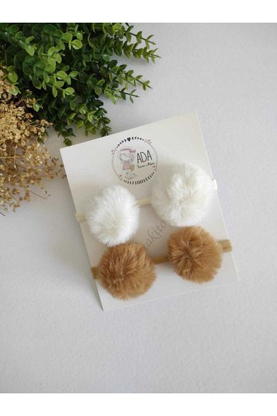 ADA Baby Bandana Σετ βελούδινο Pompom (διπλό)