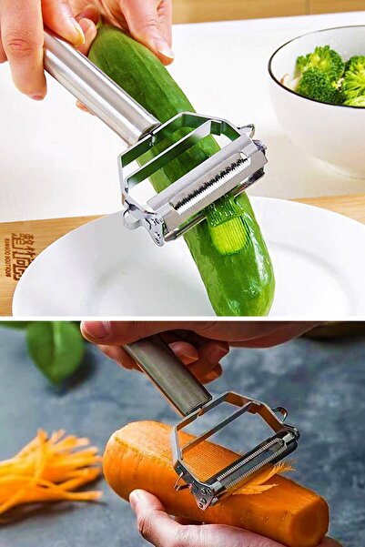 Keyfi Sepet Stainless Steel Jumbo Size Turbo - Practical Julienne Vegetable and Fruit Peeler