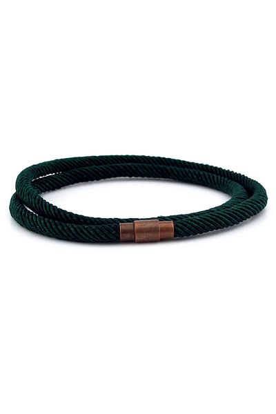 Solfera Men's Dark Green Knitted Rope Bracelet M007n