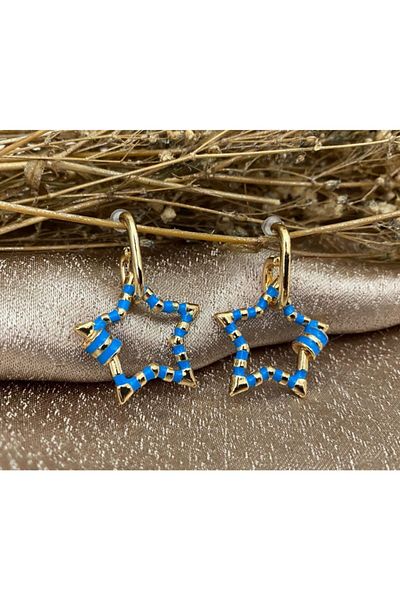 Markiz Takı Women's Blue Star Earrings