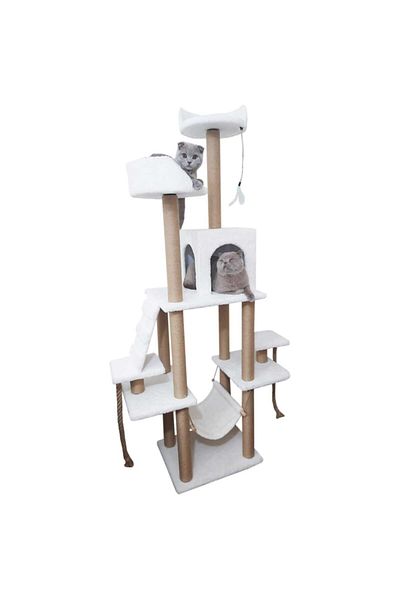pethomealpi Castle Multi-Storey Nest Cat Scratching and Play Platform