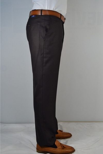 Bomonti Men's Brown Classic Baggy Fabric Trousers