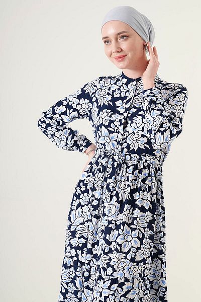 Bigdart 2144 Patterned Collar Dress