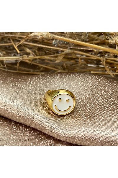 Markiz Takı White Smile Ring - Adjustable