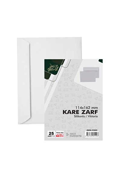 Gen-Of Kare Beyaz Mektup Zarfı 114 X 162 Mm 90 Gr Silikonlu 25 Li