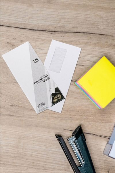 Gen-Of Windowed Diplomat Envelope Silicone 105x240 Mm 110 Gr 500 Pieces White