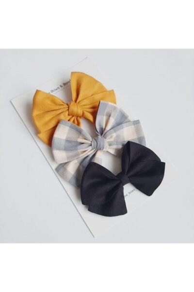 NEW BOWS BANDS طقم إبزيم للفتيات والرضع مكون من 3 قطع