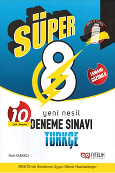 Nitelik Yayınları Nitelik Yay. Süper Serisi Lgs 8. Sınıf 10 Adet Türkçe Denem...