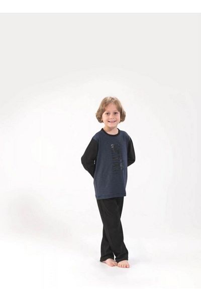 Blackspade Boy's Navy Blue Pajama Set 7768