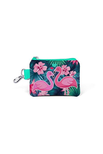 Coral High Детска чанта за монети Neon Coral Water Green Flamingo 21762