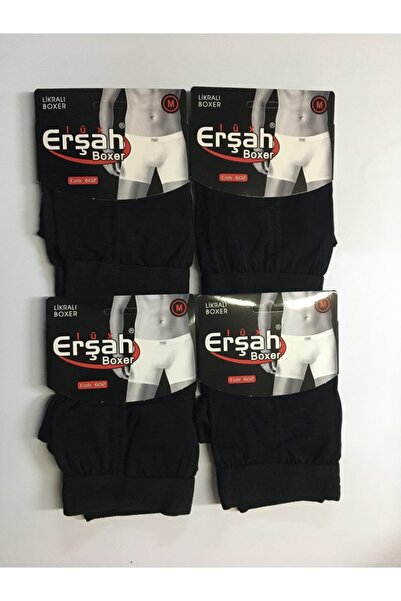 ERŞAH 4’lü Erkek Düz Renk Lycralı Penye (pamuk) Boxer