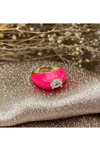 Markiz Takı خاتم من الحجر الفوشيا - قابل للتعديل