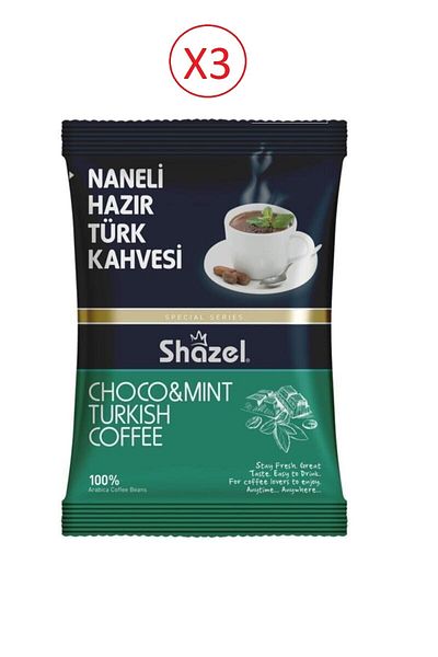 Shazel Mint Flavored Turkish Coffee 3 Pack (3x100gr.)
