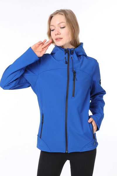 GHASSY CO. Women's Water Windproof Softshell Blue Sport Coat