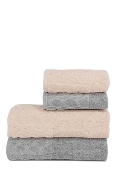 Romans Hazal 4-комплект рушників для ванної кімнати Сірий/пудровий
