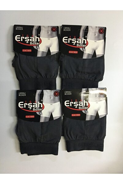 ERŞAH 4’lü Erkek Düz Renk Lycralı Penye (pamuk) Boxer