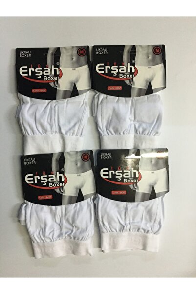 ERŞAH 4’lü Erkek Düz Renk Lycralı Penye (pamuk) Boxer