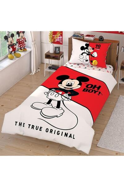 Taç Lisanslı Genç Dısney Mıckey Tek Kişilik Nevresim Takımı