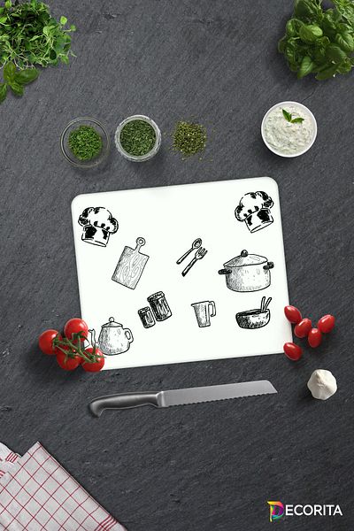 Decorita Whiteboard |   Glass Cutting Board - Glass Cutting Board |   29cm X 34cm