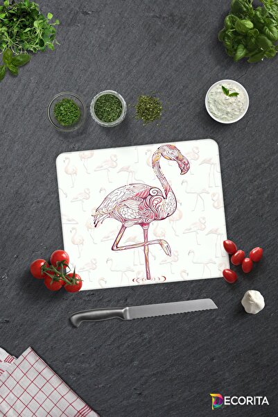 Decorita نمط فلامنغو |   لوح تقطيع الزجاج - لوح تقطيع الزجاج |   29 سم × 34 سم