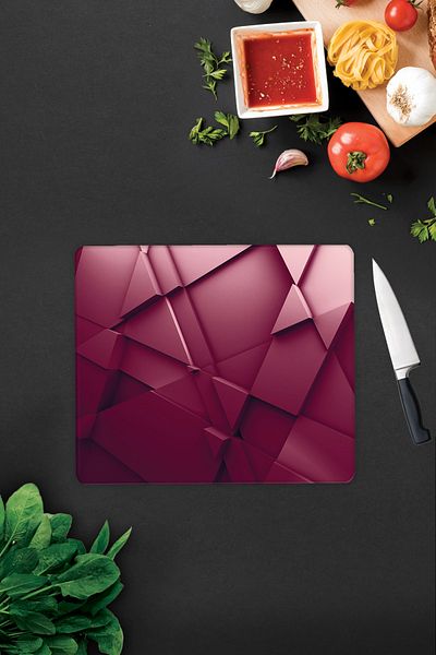 Decorita Noble Burgundy |   Glass Cutting Board - Glass Cutting Board |   29 cm X 34 cm