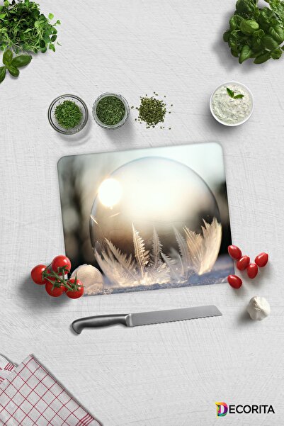 Decorita كرة شتوية منقوشة| لوح تقطيع الزجاج - لوح تقطيع الزجاج| 29 سم × 34 سم