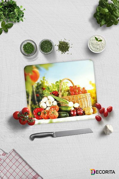 Decorita Vegetable Basket |   Glass Cutting Board - Glass Cutting Board |   29cm X 34cm