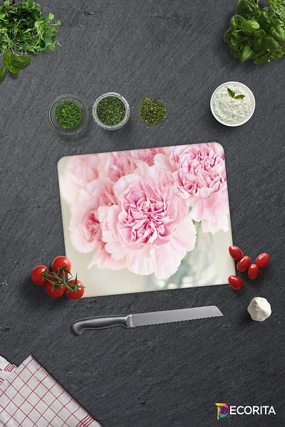 Decorita Pink Chrysanthemum |   Glass Cutting Board - Glass Cutting Board |   29cm X 34cm