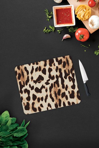 Decorita Leopard Pattern |   Glass Cutting Board - Glass Cutting Board |   29cm X 34cm