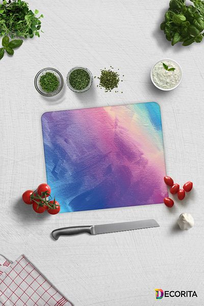 Decorita Colorful Canvas |   Glass Cutting Board - Glass Cutting Board |   29cm X 34cm
